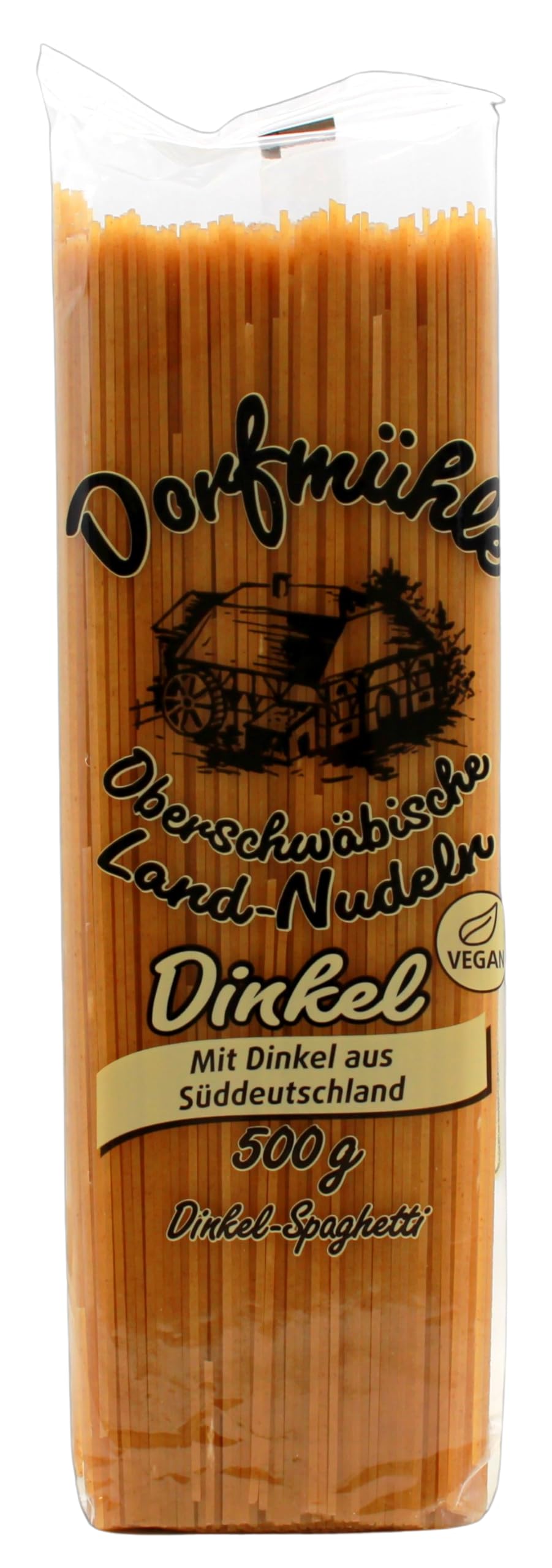 Dorfmühle Oberschwäbische Land-Nudeln Dinkel-Spaghetti vegan, 20er Pack (20 x 500g)