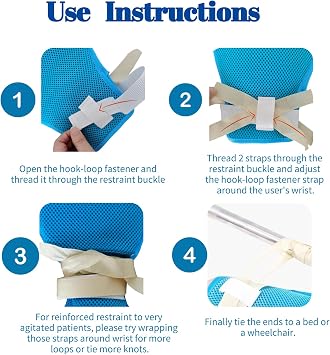 Dementia Restraint Gloves 2 Pack, Safety Control Anti Scratch Mitts Elderly Alzheimer's Safety Products Helpful to both Wearer and Caregivers (Regular)