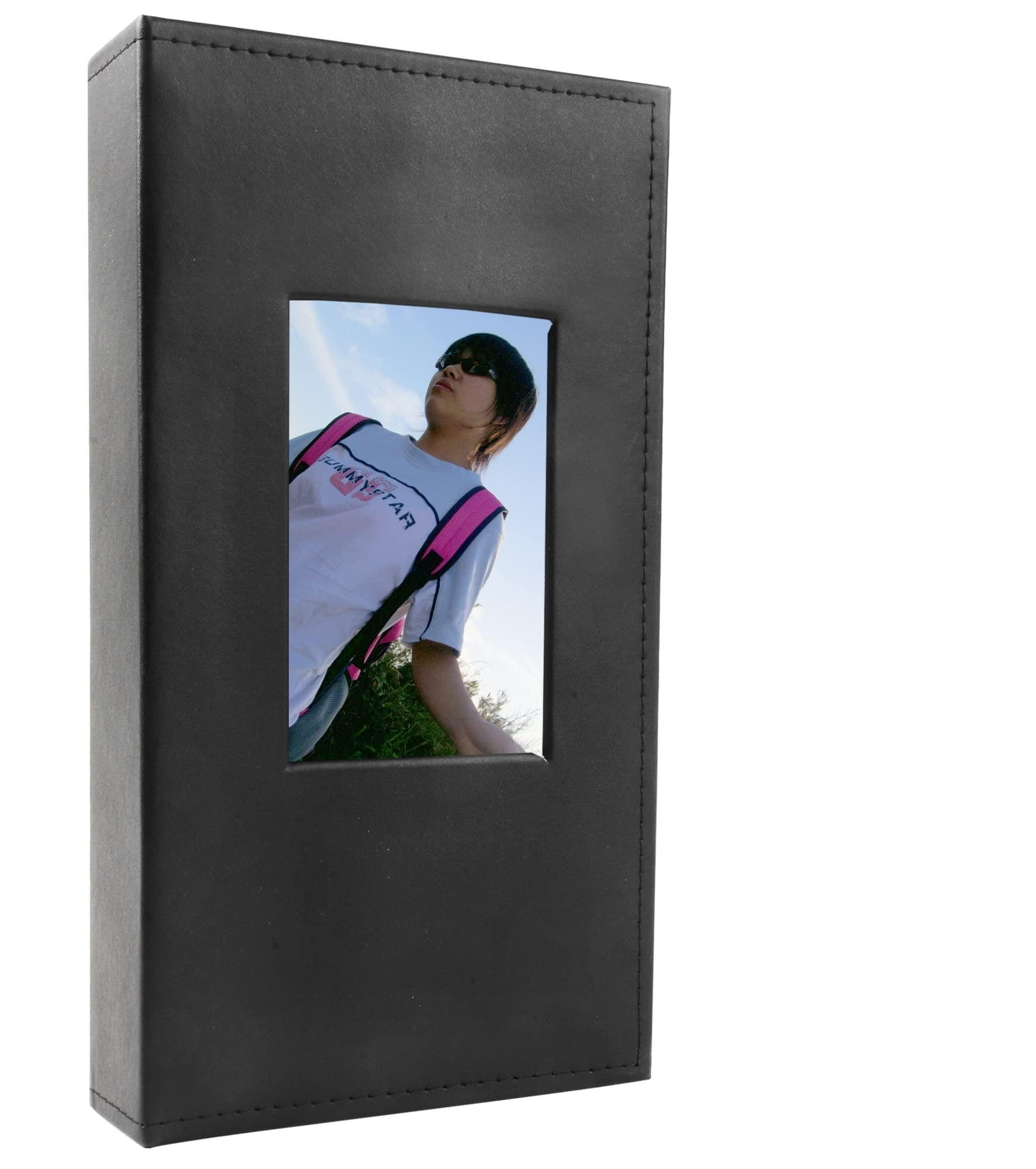 Fabric Photo Album 4x6 300 Pockets,Large Capacity Photo Book Slip-in Picture Albums,Fabric Linen Cover Picture Books,Black,1Pack