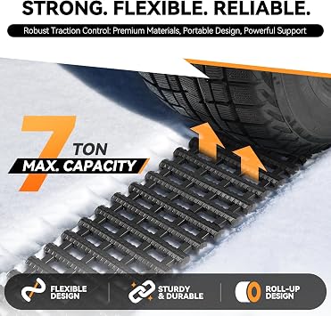Auto Dynasty 2Pcs 48Traction Mat, 7-Ton Recovery Tracks, for Emergency Aid