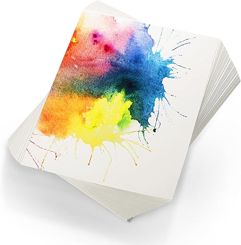 Miniatura 8 de TaoBary 300 hojas de papel de acuarela a granel blanco prensado en frío, paquete de papel de prensa en frío, 110 libras, 230 GSM, bloc de acuarela