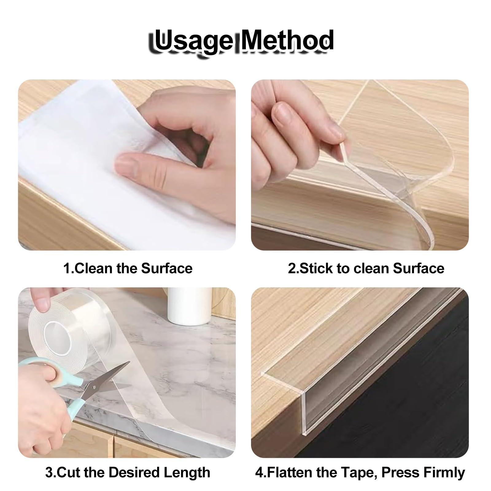 Möbel-Eckenschutz, Transparenter PVC-Kantenschutz, selbstklebend, 3–20 m, for Glas-Schreibtischschrank, Arbeitsplattenregal(W:2cm/0.8in,20m/65.6ft)