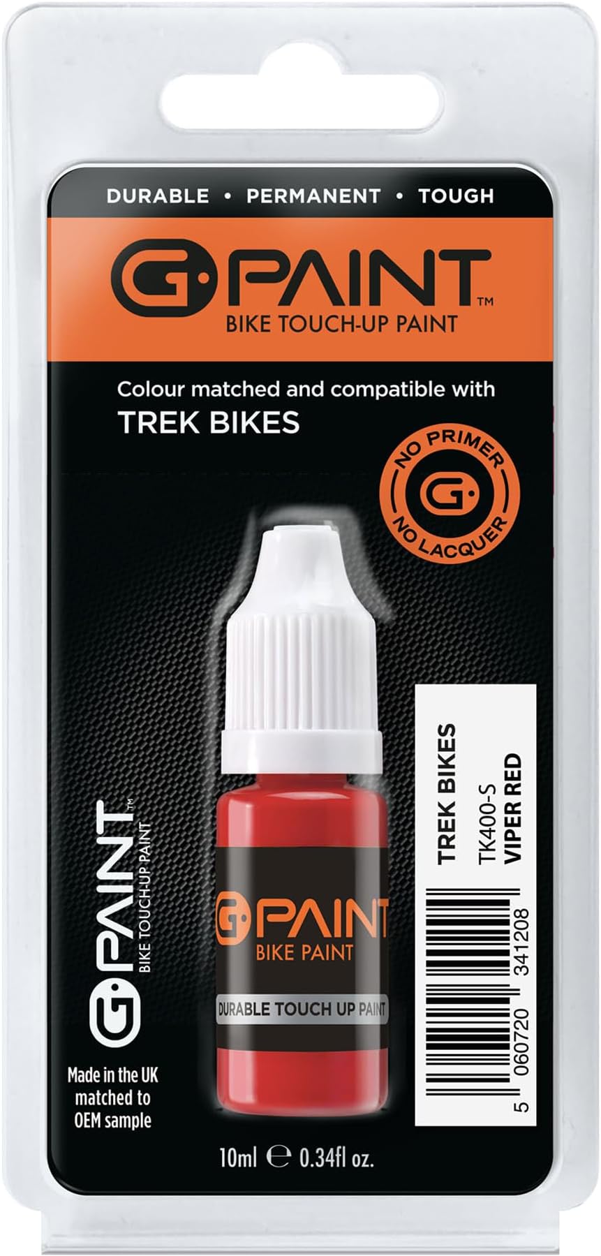 Bike Paints - TREK Bike Touch-Up Paint - VIPER RED, TREK Bikes - Bike Paint Scratch Repair & Chip Filler - TK400-S Gloss - 1 x 10ml