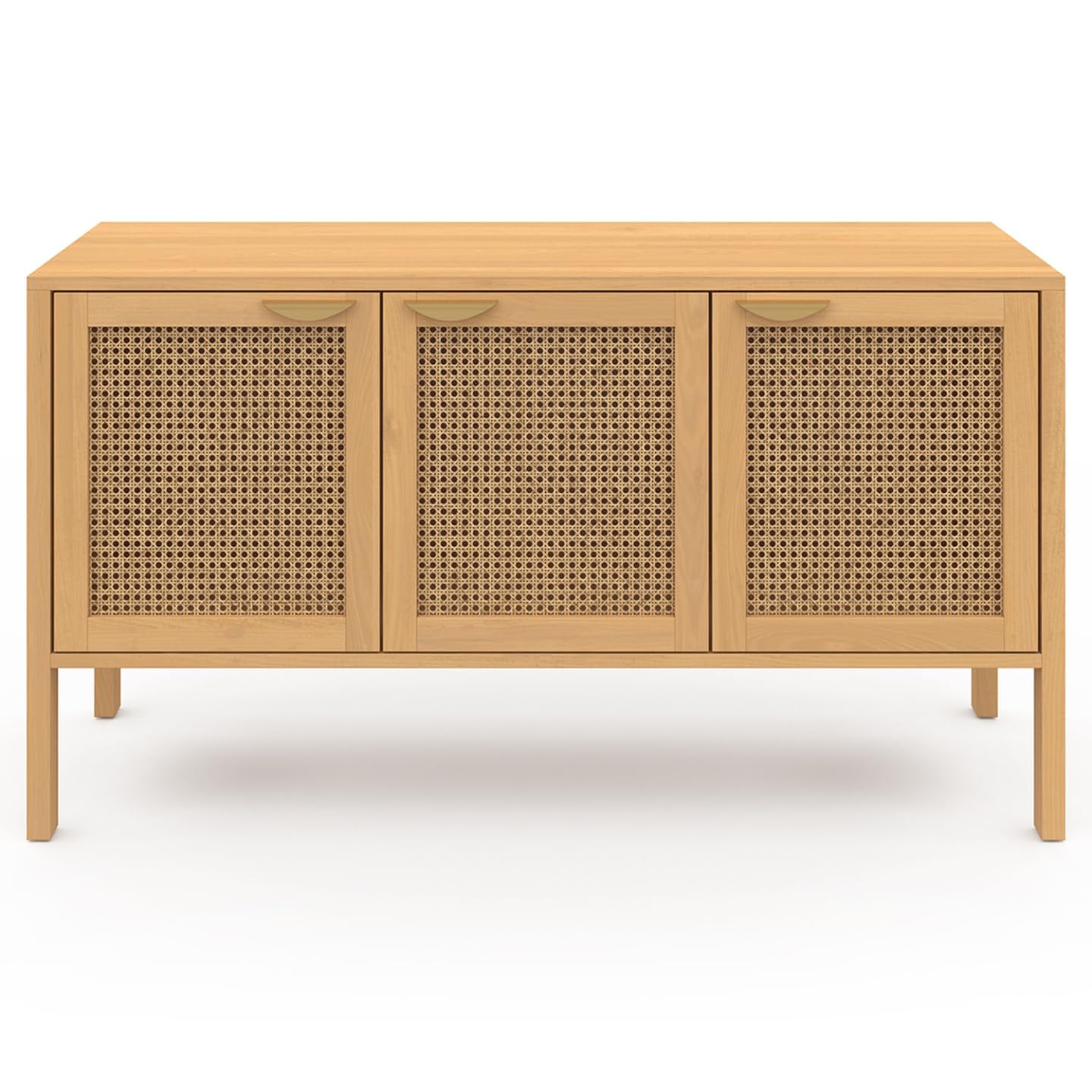 IDMarket EDHEN - Aparador bajo (110 cm, 3 puertas, madera y cannado)