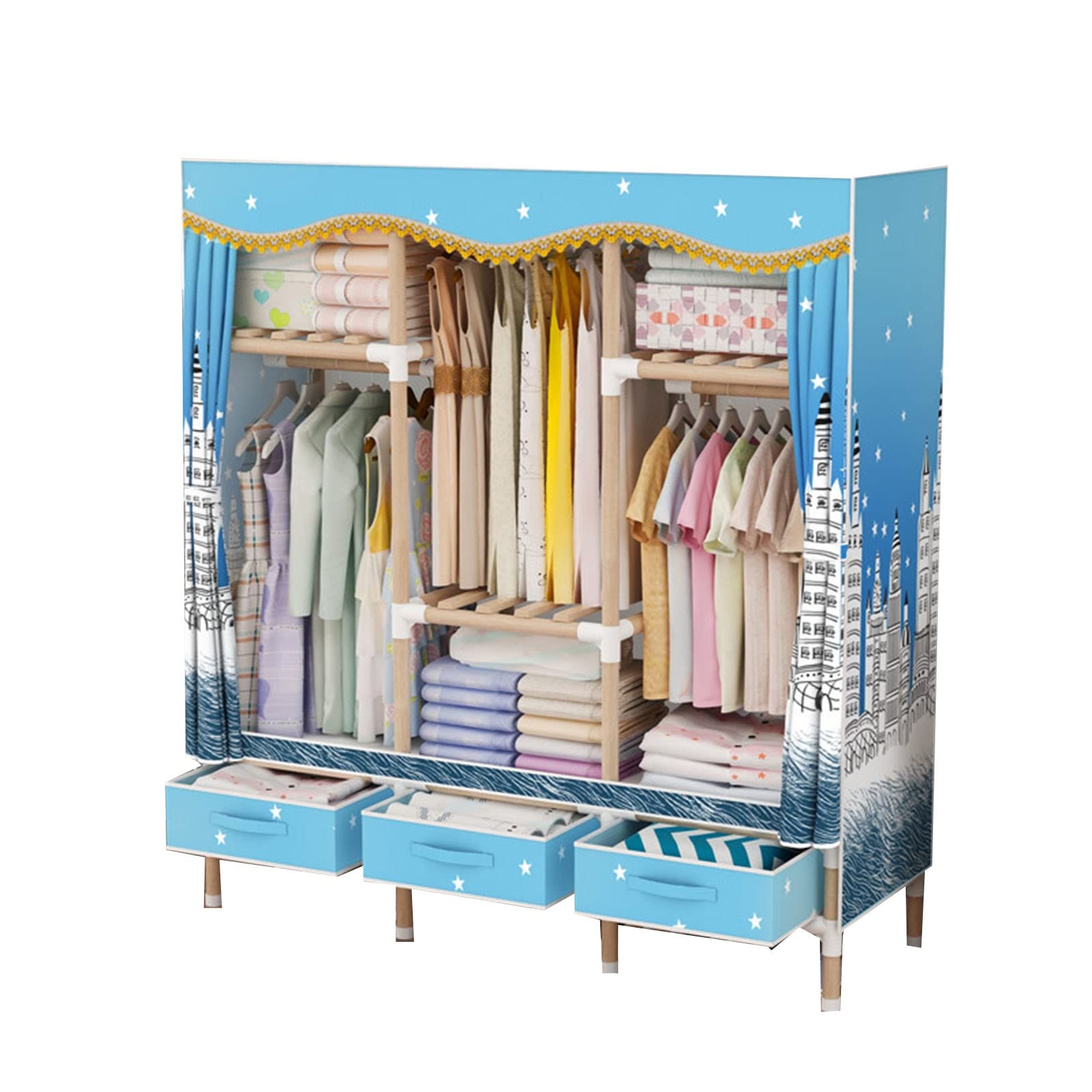 Armoire en tissu pour ranger les vêtements facilement sans percer les murs