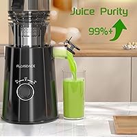 Vista 4 de Cold Press Juicer, Slow Masticating Juicer Machines with 5" Feeding Chute Fit Whole Fruits&Vegetables, Stainless Steel Slow Masticating Juicer Easy