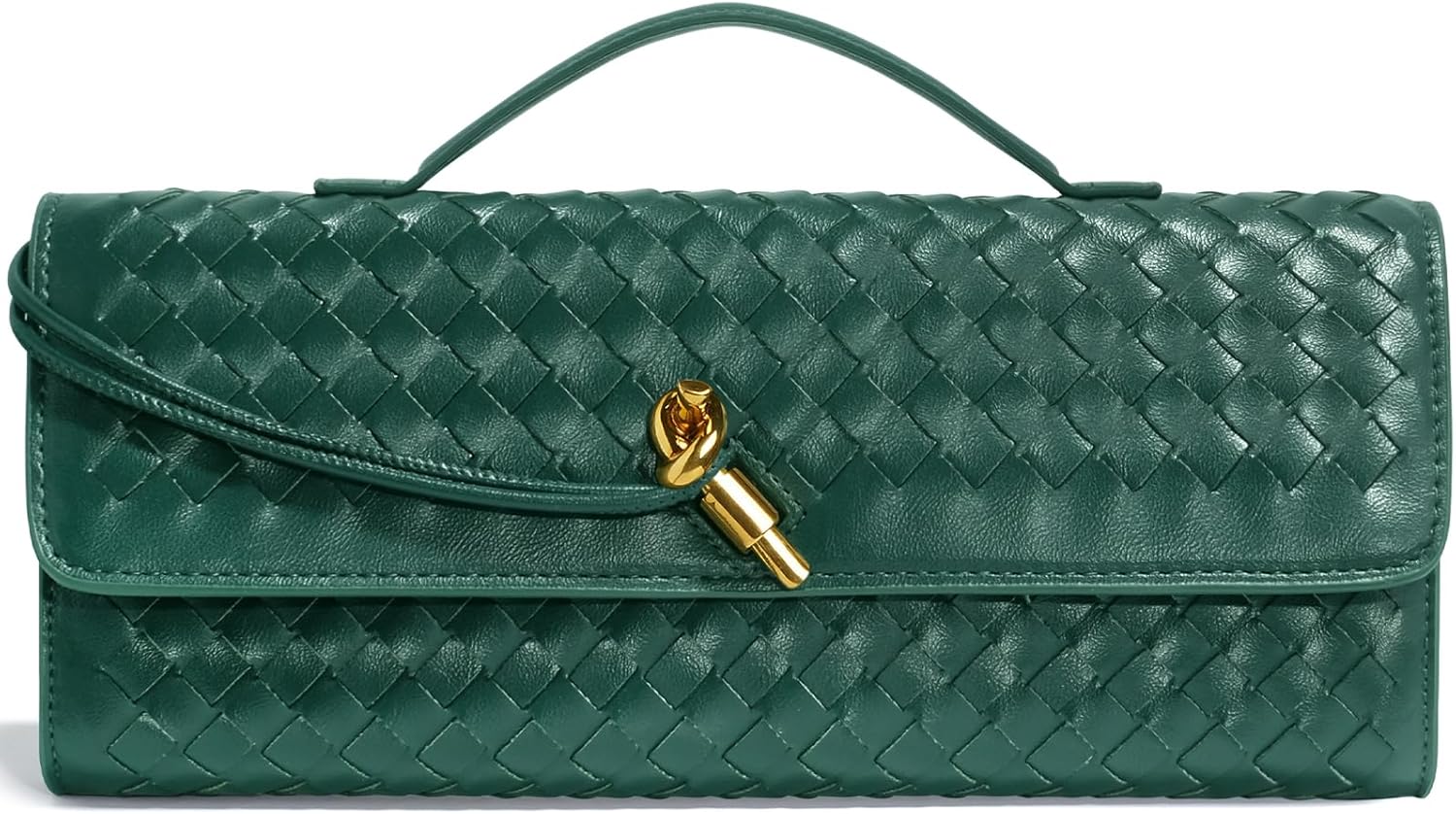 NEWROGENG Woven Clutch Purses for Women, Leather Evening Bag Shoulder Handbag Formal Satchel Crossbody Purse Party Bag