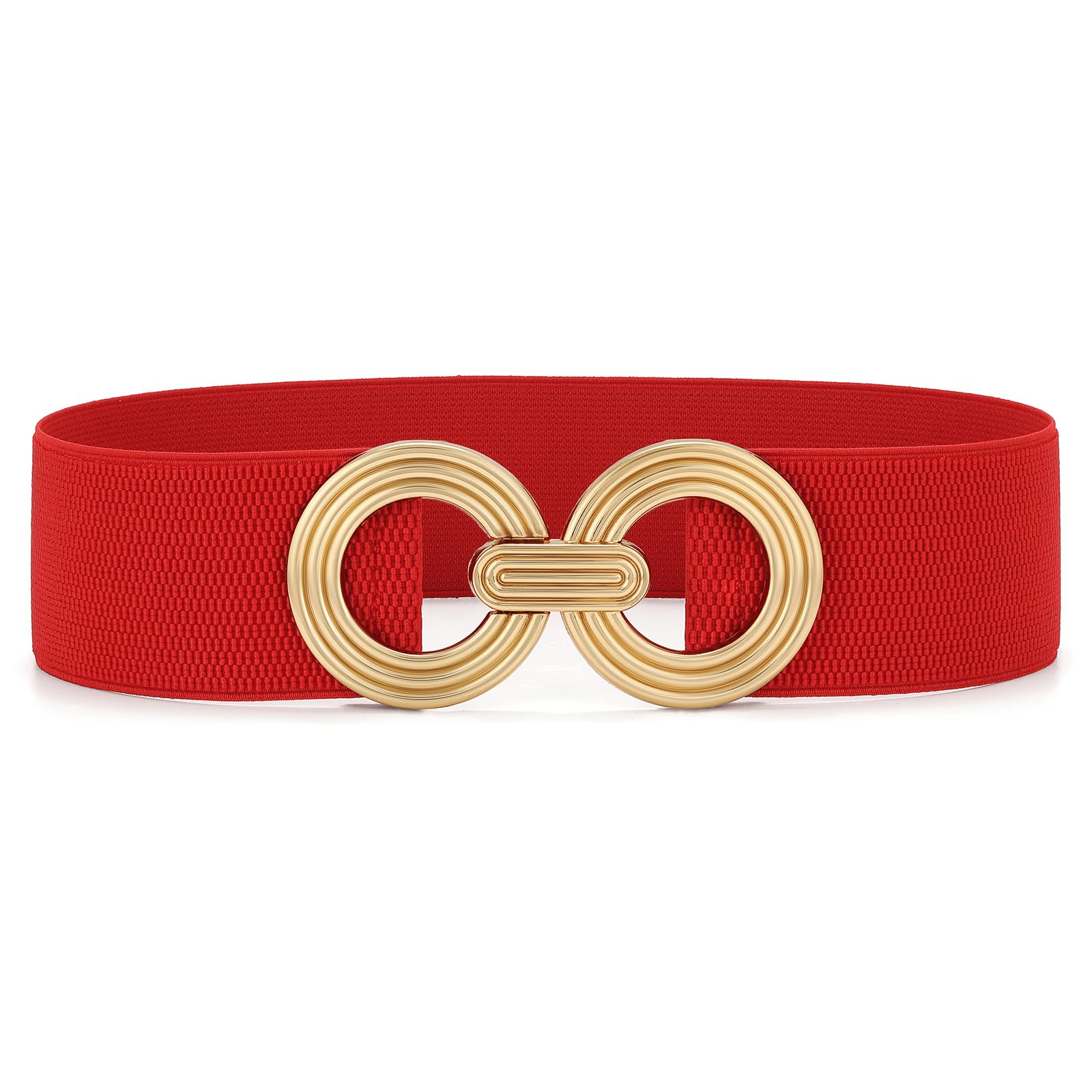 JasGood Damen Breiter Elastischer Taillengürtel Stretchy Gürtel für Kleider Hüftgürtel Goldener Schnalle Gürtel für Damen