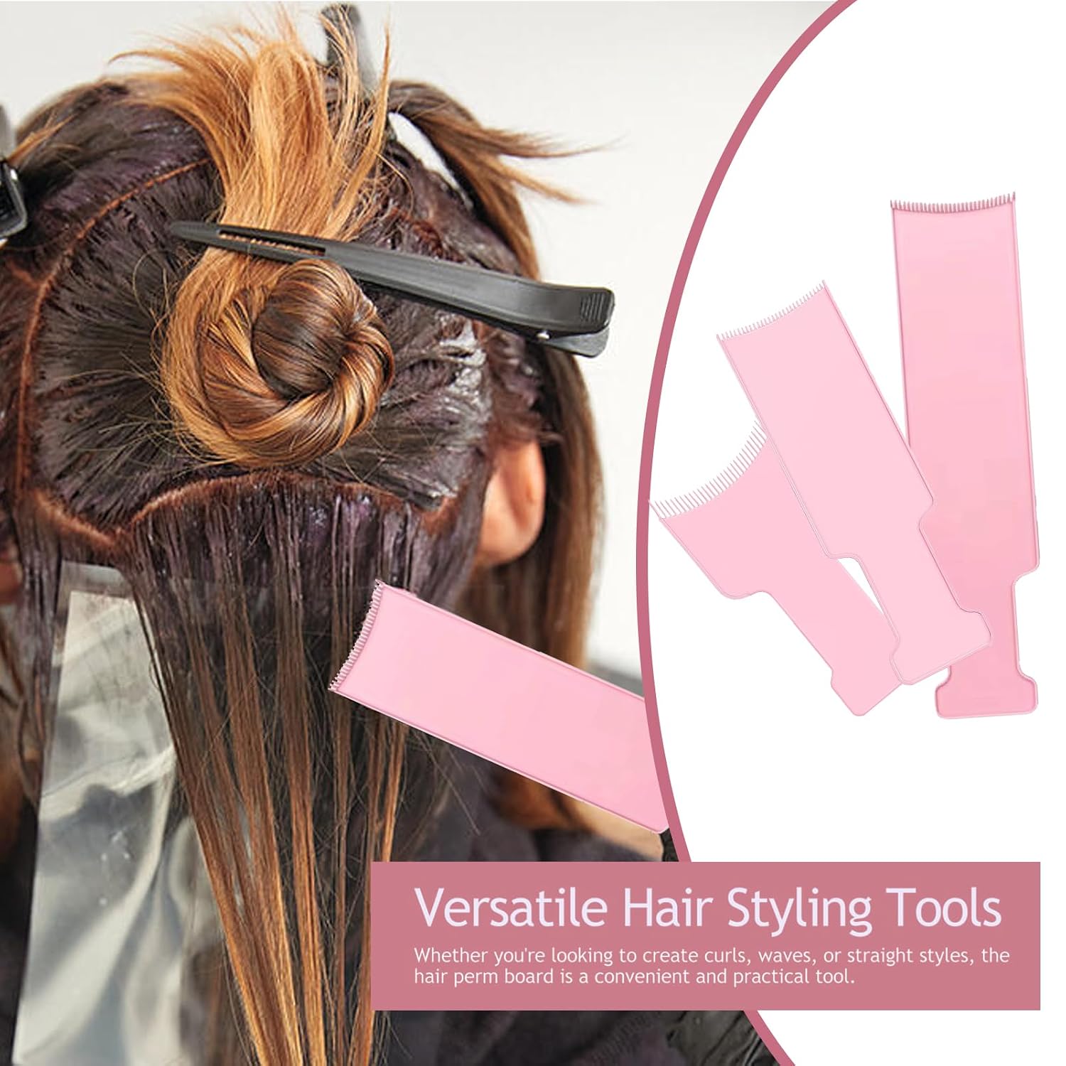 3 Pcs Balayage Boards Hair Coloring Board,Balayage Highlighting Comb Hair Dye Board with Teeth,Pink Hair Highlighting Paddle Kit for Women,Hairstylist Accessories for Home Salon
