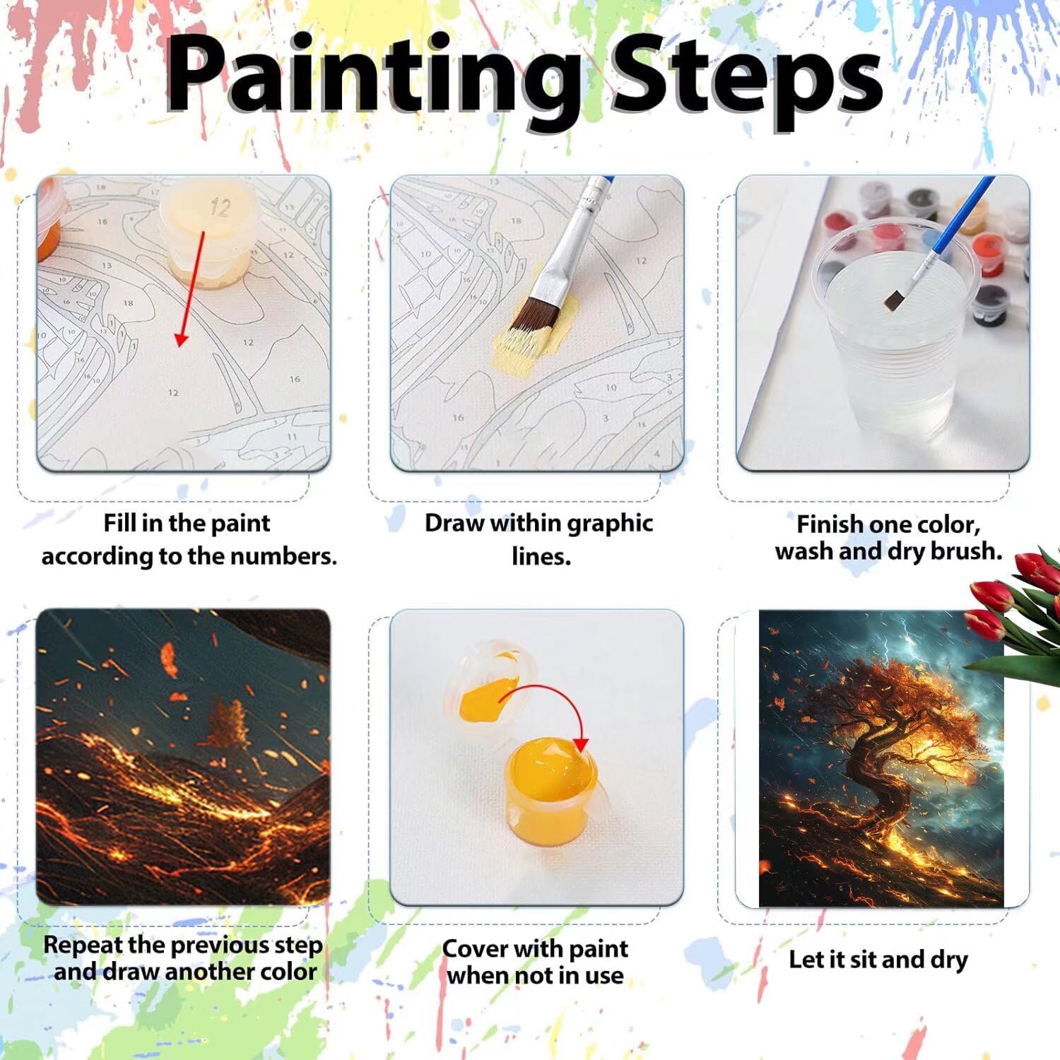 Pintar por Numeros Adultos pintar por numeros niños manualidades niños 10 años, DIY Pintar por Números de Pincel y Pintura acrílica Decoraciones para el Hogar Manualidades, sin Marco 60x80cm C-216