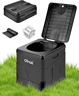 OTraki Campingtoilette Faltbar Mobile Trenntoilette mit 12 Toilettenbeuteln Stabil Camping WC Kompakt Toilette Die Mobile Toilette für Outdoor Camping, Festival, Stau, Zelten