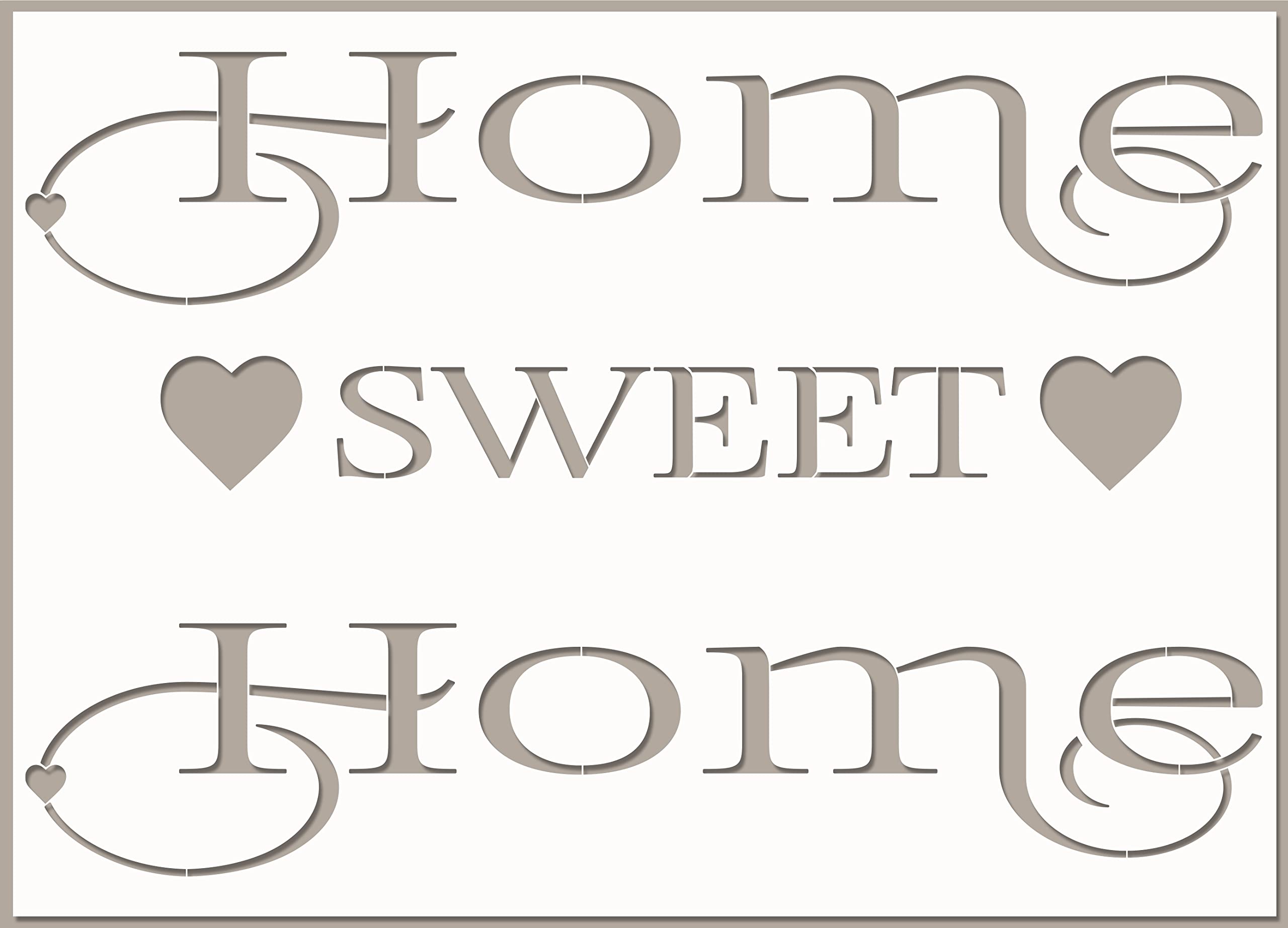 ED Laser Studio Home Sweet Quote Saying Phrase Words Stencil Painting Furniture Walls Wood Canvas Fabric Home-Décor Crafts Art - Reusable Template QU12