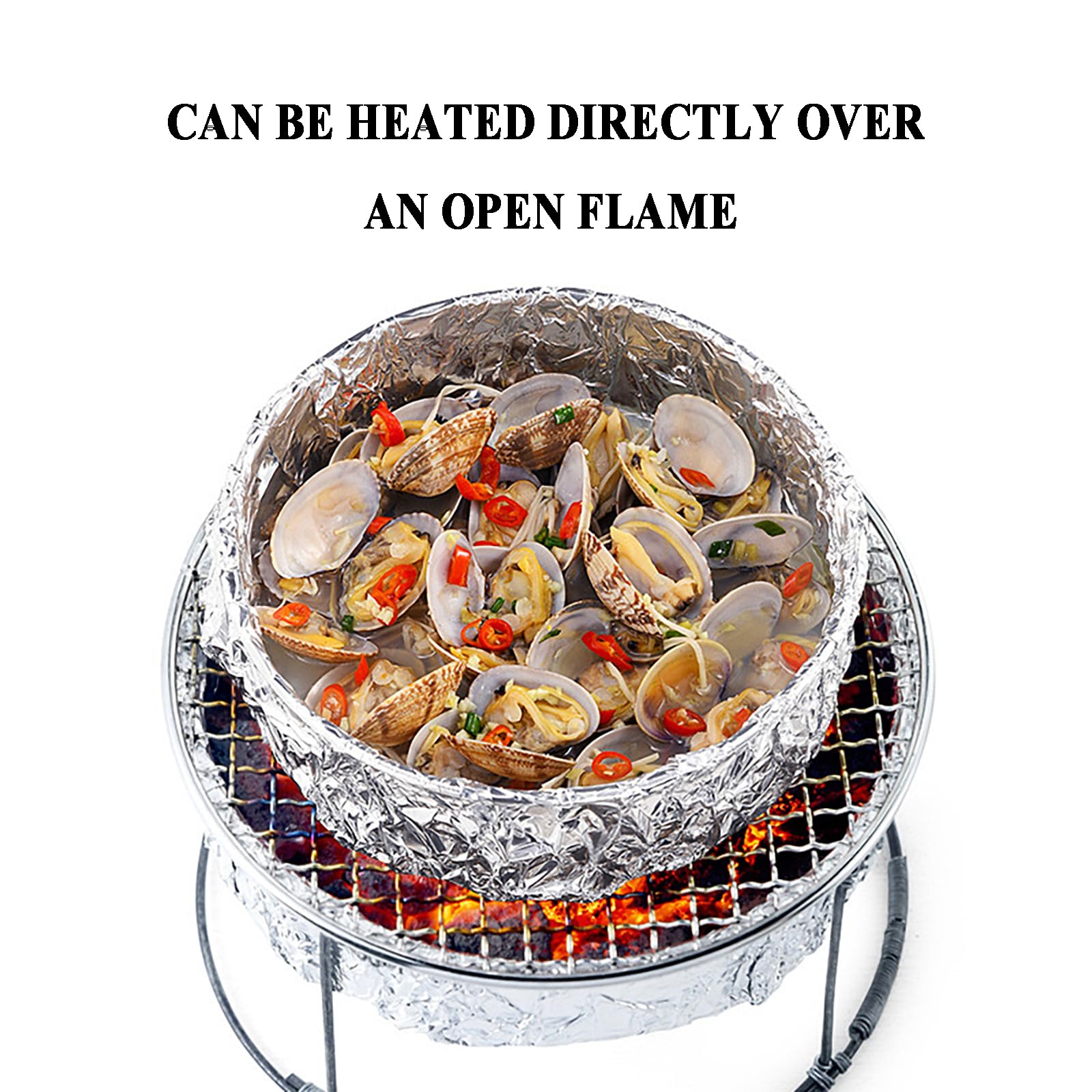 200 Hojas de Papel Aluminio Resistente a Altas Temperaturas, Grueso y Resistente para Cocinar – para Envolver Sándwiches, Perritos Calientes y Alimentos, para Horno(Size:45*45CM,Color:Silver - 18μm)
