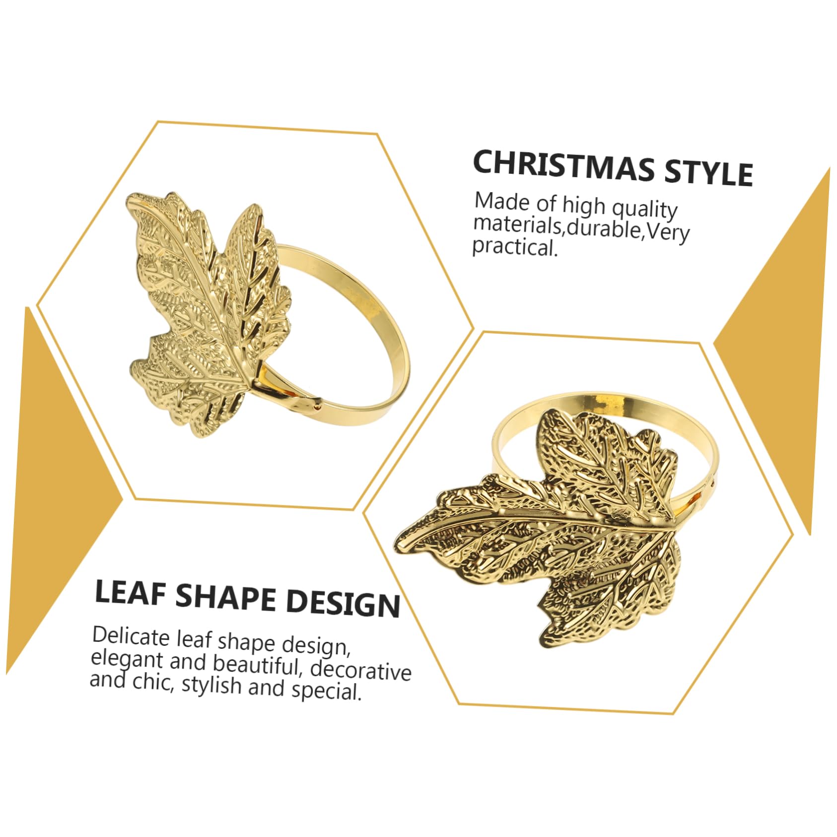 ABOOFAN 18stücke Teiliges Serviettenringe Blattdesign Tischdekoration Für Hochzeiten Und Dinnerpartys Goldene Napkin Buckles Für Stilvolles