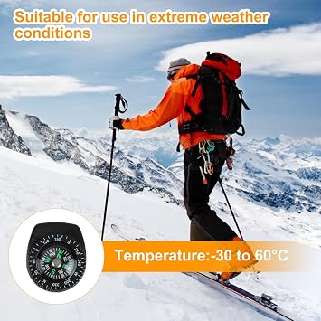Mini Navigation Compass Orienteering Compass Waterproof Compact, Black