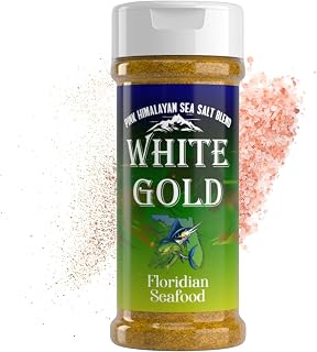 White Gold Floridian Seafood Seasoning - Fish seasoning with Pink Himalayan Sea Salt - Perfect Gourmet Spice blend, Natural Ingredients, Gluten-Free, Vegan, Keto Friendly - Elevates Any Dish for Culinary Excellence