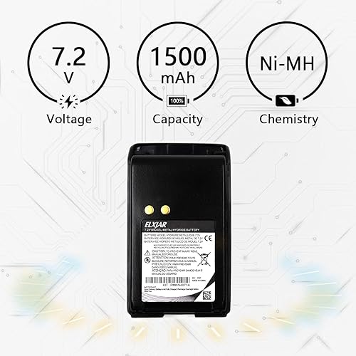 Miniatura 3 de Paquete de 4 baterías de repuesto para radios Motorola Mag One BPR40 A8 PMNN4071 PMNN4071A PMNN4071A PMNN4071AR Walkie Talkie con clip para cinturón