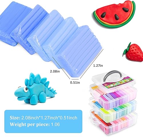 Miniatura 42 de Kits de arcilla polimérica de 50 colores, arcilla de modelado de Navidad para niños, molde de bricolaje, horno, arcilla con caja de almacenamiento