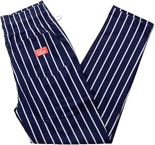 COOKMAN クックマン シェフパンツ ウェイターパンツ WAITER`S PANTS STRIPE ストレートフィット 新モデル テーパード カジュアルパンツ コックマン ストライプ ネイビー 231-01860