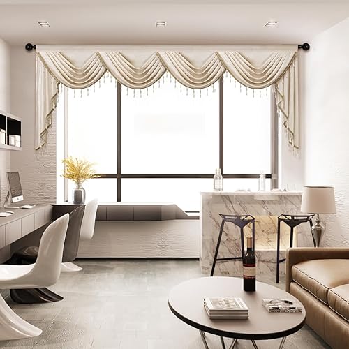 Miniatura 10 de ELKCA Cenefas de cortina de terciopelo gris plateado de lujo para sala de estar con cuentas (39 pulgadas, 1 panel)