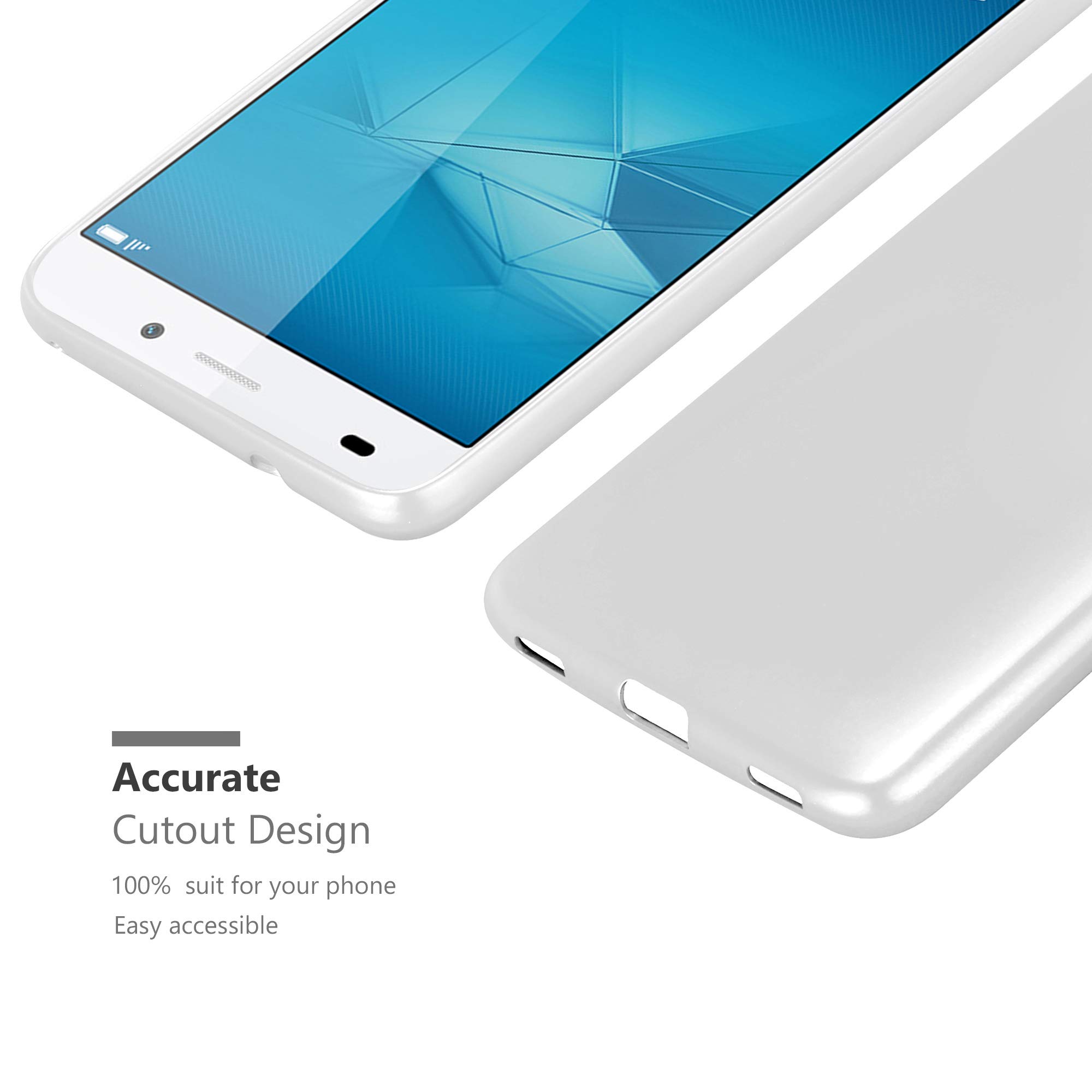 Cadorabo Custodia per Honor 5C in ARGENTO METALLICO - Morbida Cover Protettiva Sottile di Silicone TPU con Bordo Protezione - Ultra Slim Case Antiurto Gel Back Bumper Guscio