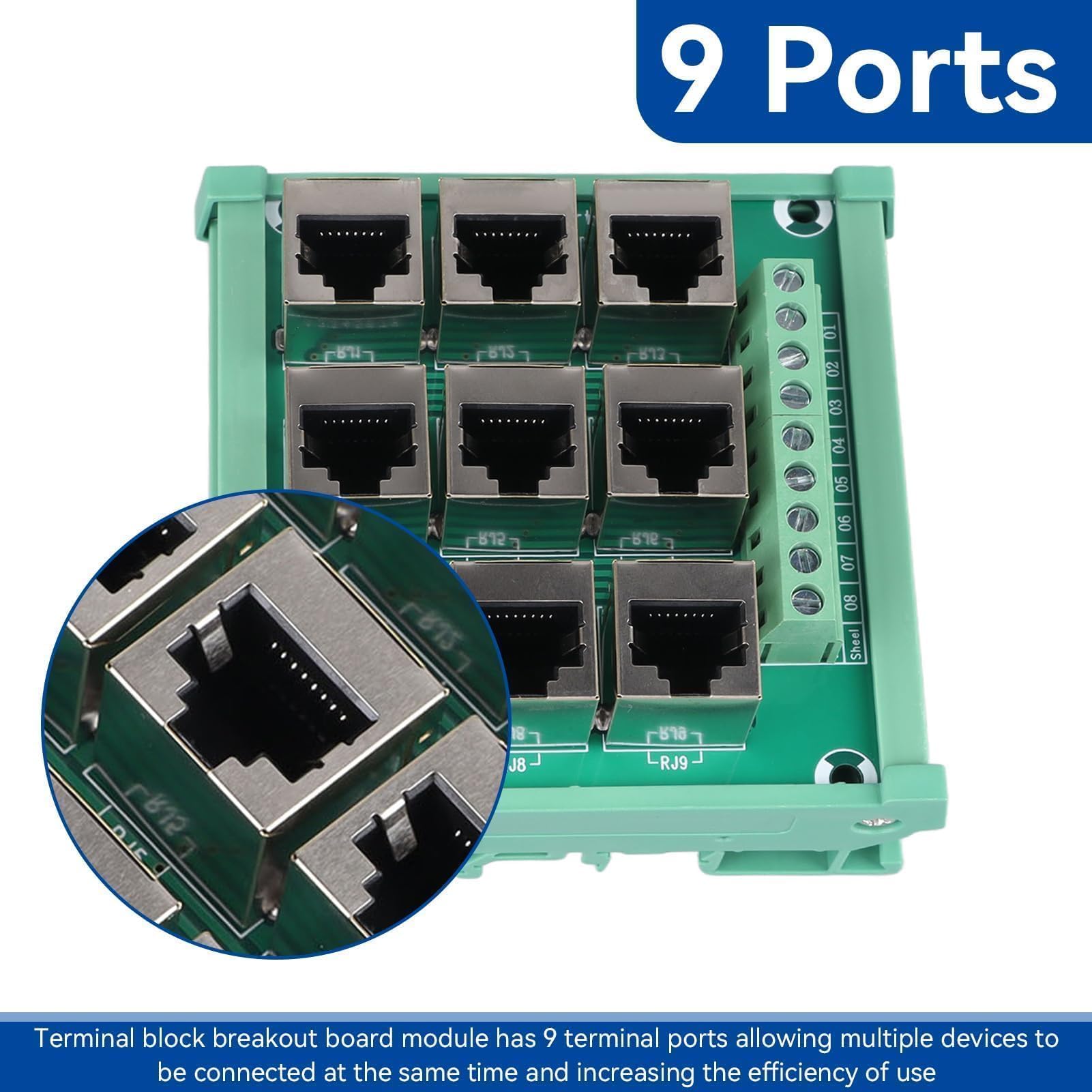Carte Dérivation Rj45 8p8c Carte De Bus RJ45 8p8c Jack 9 Voies, Connecteur Ethernet Monté Sur Rail Din, Carte De Dérivation De Distribution, Connecteur De Bornier à Prise Verticale Connecteur Modulaire 8p8c Carte Dérivation Rj45 8p8c Carte De Bus RJ45 8p8c Jack 9 Voies, Connecteur Ethernet Monté Sur Rail Din, Carte De Dérivation De Distribution, Connecteur De Bornier à Prise Verticale Connecteur Modulaire 8p8c