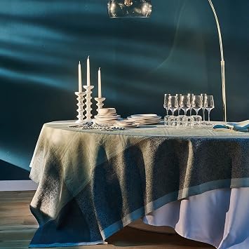 Garnier-Thiebaut Harmonie Opaline Linen Tablecloth, 69"x69"
