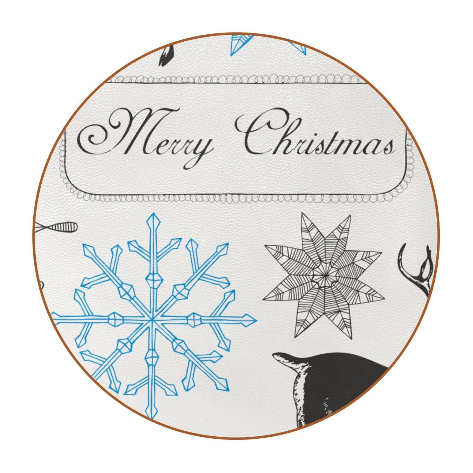 Flocons de neige de Noël sous-verres ronds antidérapants pour verres