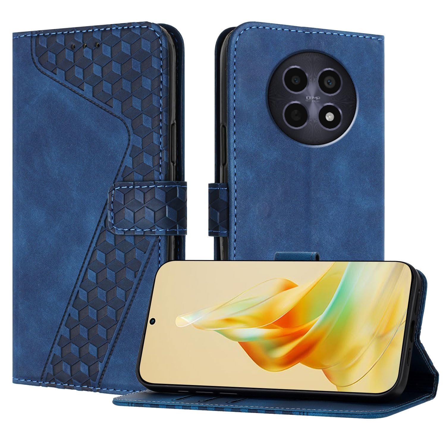ILING Cover per Realme 12 5G / Realme 12X 5G, Custodia a Premium Pelle PU Portafoglio Caso, Elegante Antiurto Flip Cover con Slot per Scheda/Funzione di Supporto/RFID Blocking (Porpora
