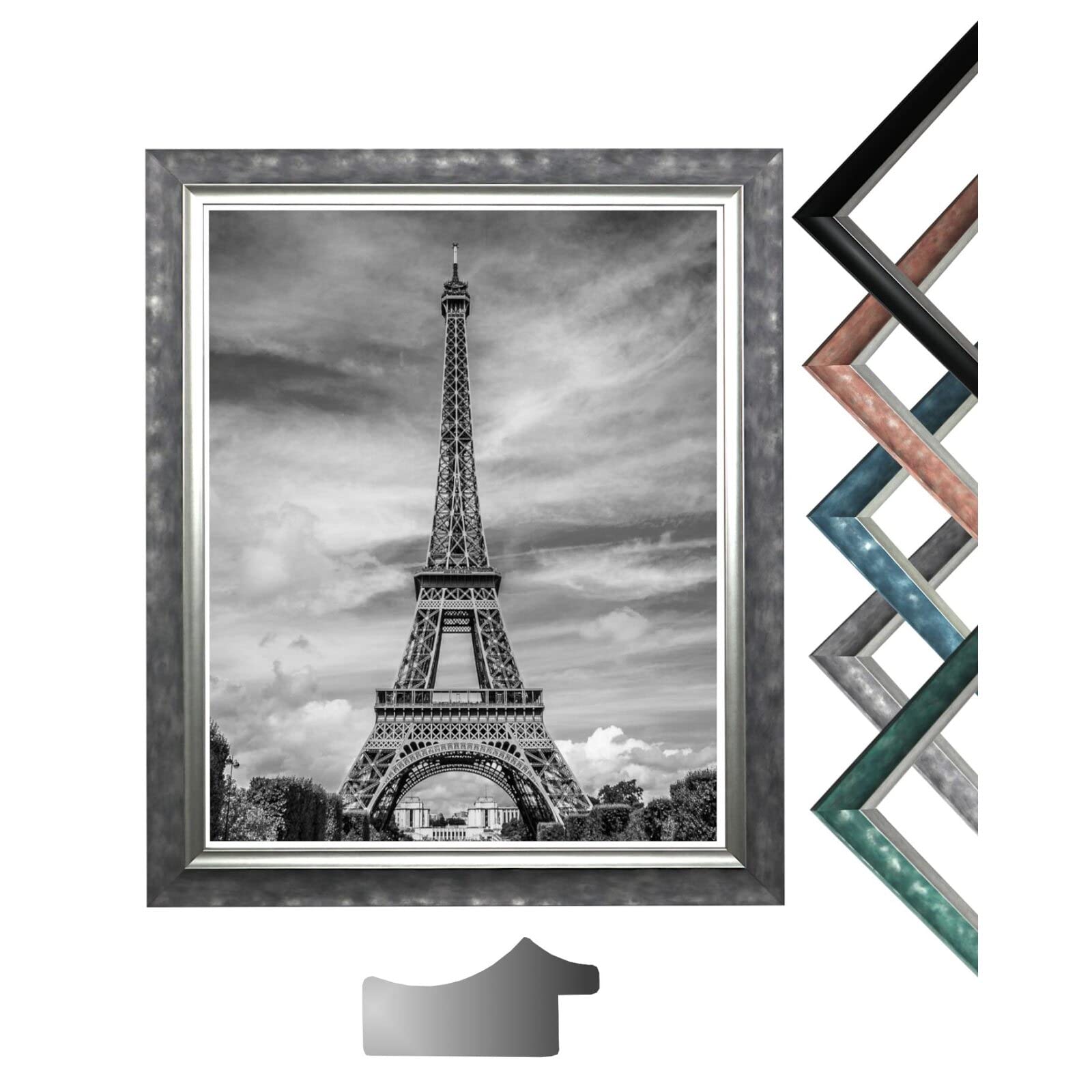 Cadre en plastique gris 40x60 cm Moderna avec vitre incassable grand format