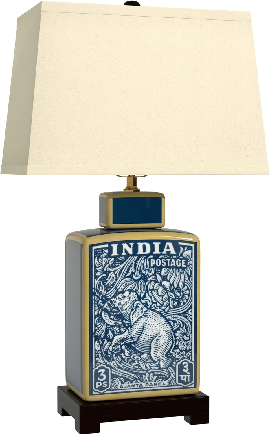 Red Lantern 23" Blue Indian Elephant Table Lamp