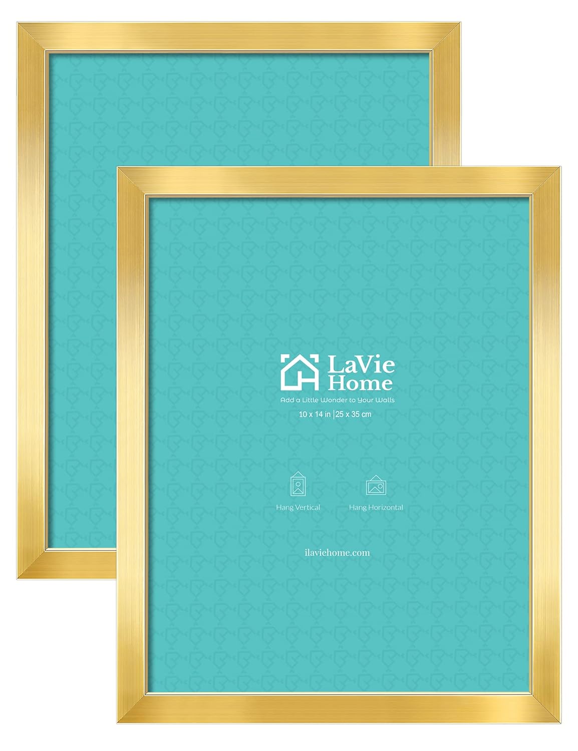 LaVie Home 10x14 Picture Frames (2 Pack, Gold), Simple Designed Frame