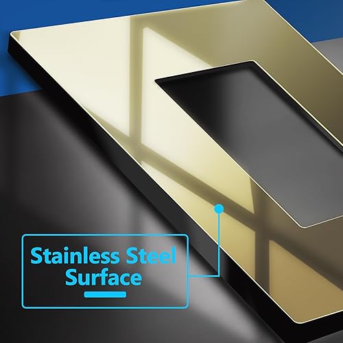 Miniatura 568 de LIDER - Cubierta decorativa de interruptor doble con acabado mate, placa de pared sin tornillos, tamaño mediano, 2 bandas, 4.88 x 4.92 pulgadas