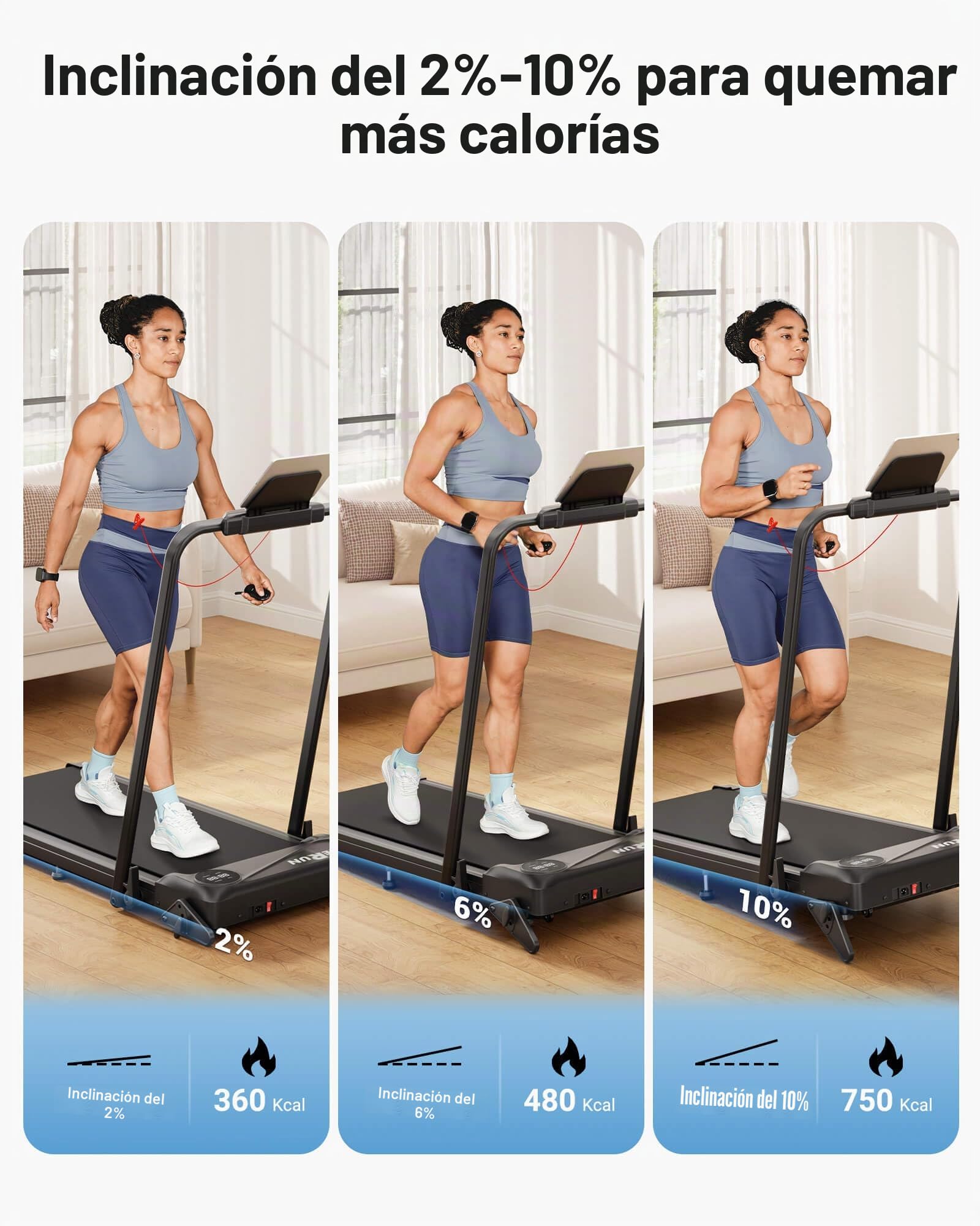THERUN Cinta de Correr Plegable, Walking Pad Silencioso hasta 10 km/h, con Barra de Apoyo y Pantalla LED, Doble Amortiguación, Sin Montaje - para Escritorio, Hogar y Oficina