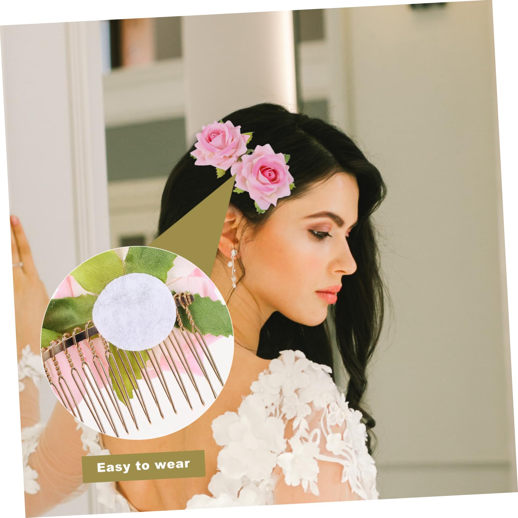 Amazon.com : HONMEET Elegant Floral Hair Accessory Red Rose 