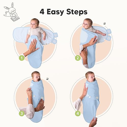 Miniatura 3 de Paquete de 3 sacos de dormir orgánicos para bebé, saco de envolver para recién nacido, pañales ergonómicos para bebés de 0 a 3 meses, pañales para