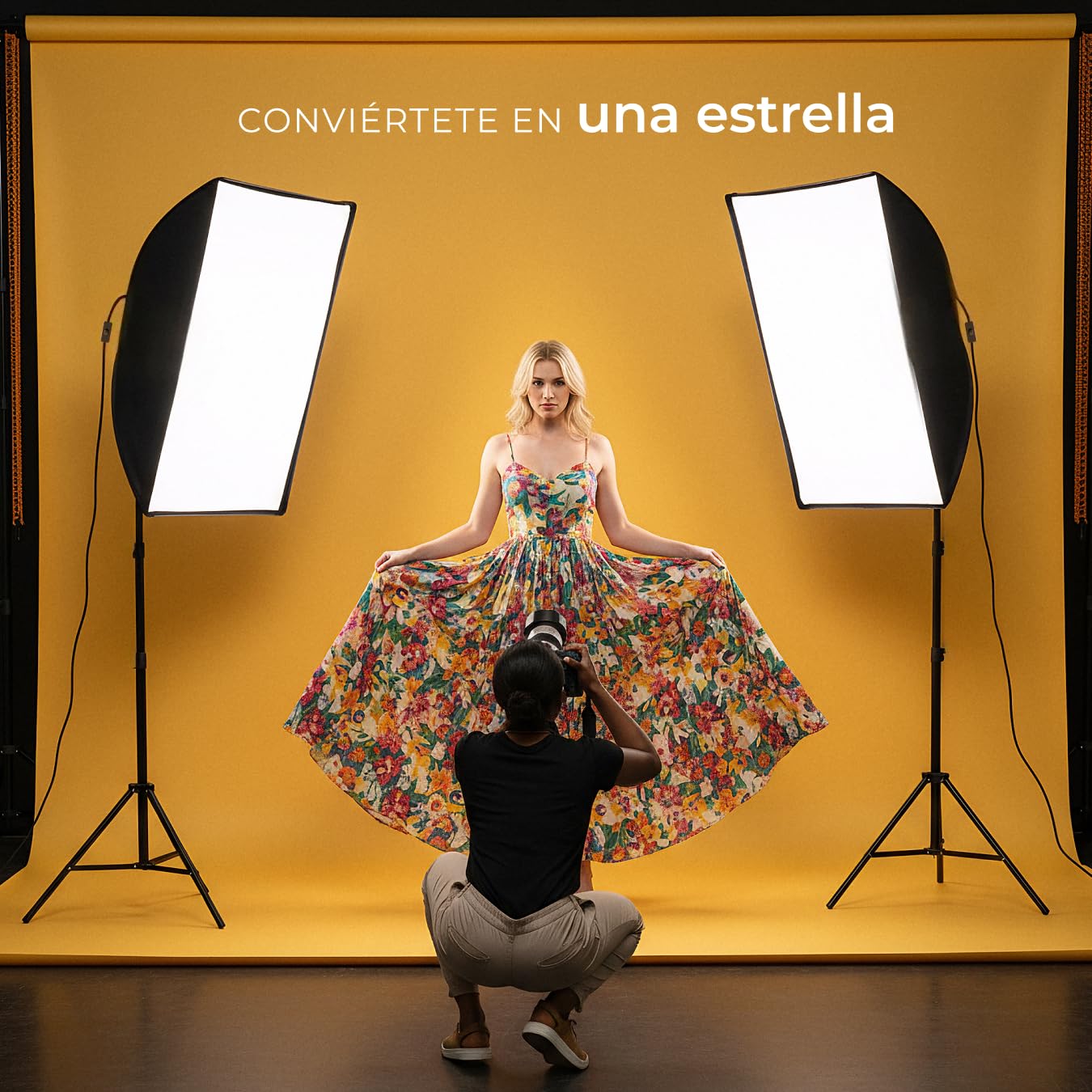 tectake® Kit iluminación Estudio fotográfico, Set de Softbox con Trípode. Iluminacion Fotografia, Foco Luz, Foco de Luz Fotografia, Accesorios para Video y Youtube, Estructura de Aluminio - Softbox