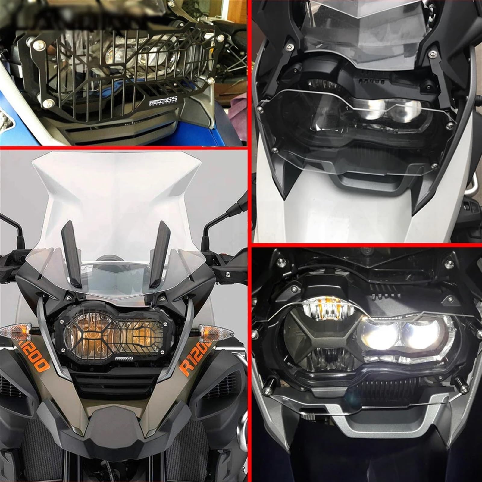 R 1250 GS Motorrad Scheinwerferschutz Grille Schutzabdeckung Schutz Grill Passend for BMW R1250GS ADV LC R 1250GS Adventure 2019–2023 Scheinwerfermodifikation (Size : Clear)