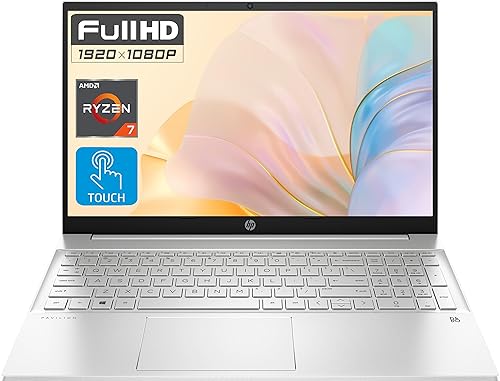HP Pavilion - Laptop con pantalla táctil FHD de 15.6 pulgadas, procesador AMD Ryzen 7-5825U (Beat i7-1180G7), 32 GB de RAM, 1 TB PCIe SSD, Wi-Fi 6,