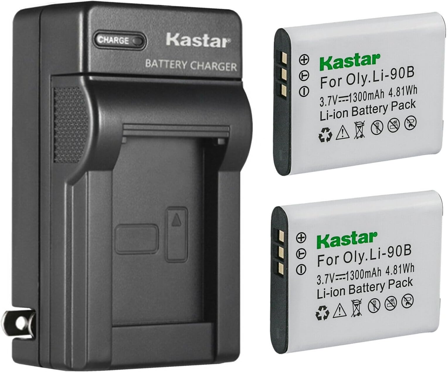 2-Pack DB-110 Battery and AC Wall Charger Replacement for Ricoh Theta V 360 Spherical Camera, Ricoh Theta Z1 360 Spherical Camera, PEN1067, 910830, Ricoh Theta X 360 Spherical Camera