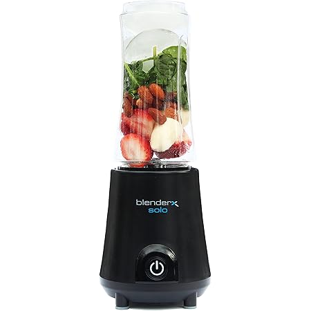 BlenderX Solo CORDLESS PORTABLE PERSONAL 12V Blender with ToGo Cup 15oz| Superior Portable Power| More power means More, Healthier ingredient options| More blends per charge (30+)| Outdoor Home On-the-Go
