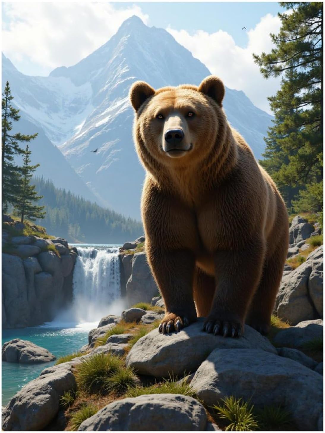 Kit peinture diamant ours des montagnes terminé