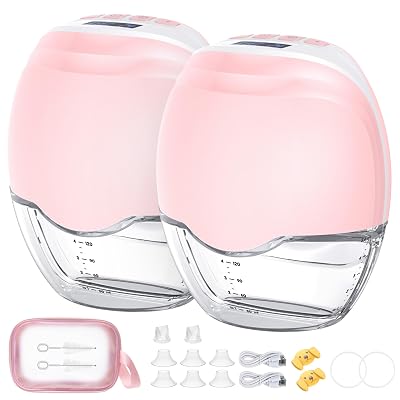 Sacaleches Electricos Manos Libres, Extractor de Leche Materna Portátil Inalámbrico, Silencioso y Antifugas, 3 Modos y 12 Niveles, Sin BPA, 2 Piezas para Trabajo y Viaje