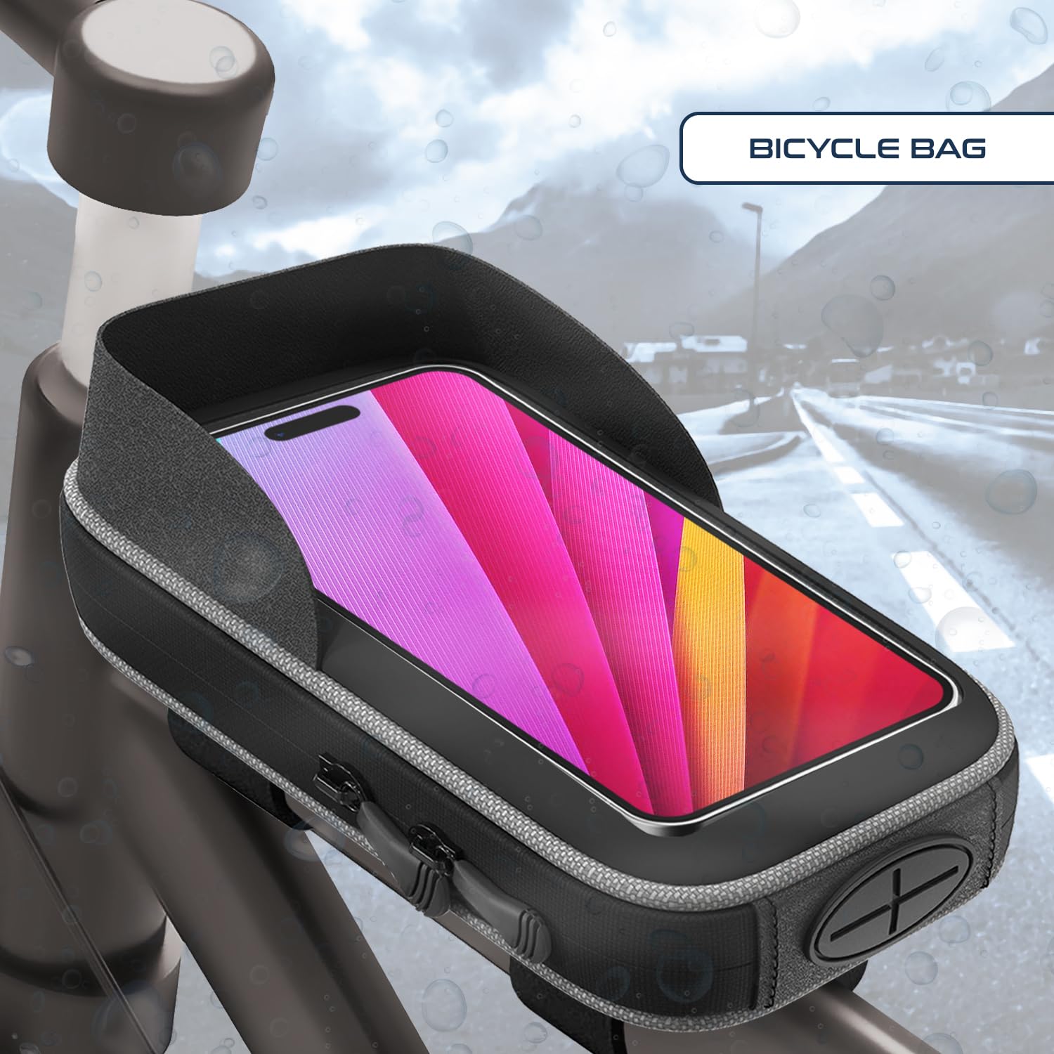 Torba rowerowa Rama kompatybilna ze smartfonami do 7,5" Ergonomiczna i wodoodporna konstrukcja Idealna do jazdy na rowerze górskim i miejskim Łatwy dostęp