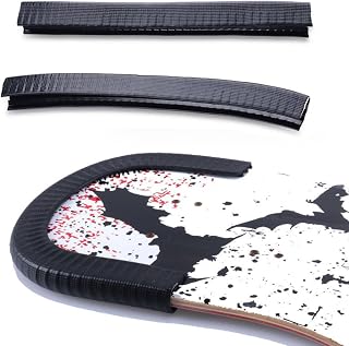 2 Pcs Skateboard Deck Guards Protector, Deck Edge Protection Cover Shock Absorbing Rubber Strip, Thickened Board Nose Guard and Tail Guard for Standard Skateboards, Longboard