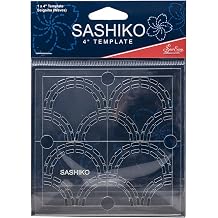 Sew Easy 4 Sashiko Template Seigaiha Waves Quilting & Patchwork Rule for Applique Sewing, Transparent Acrylic Non-Slip, Instructions Included