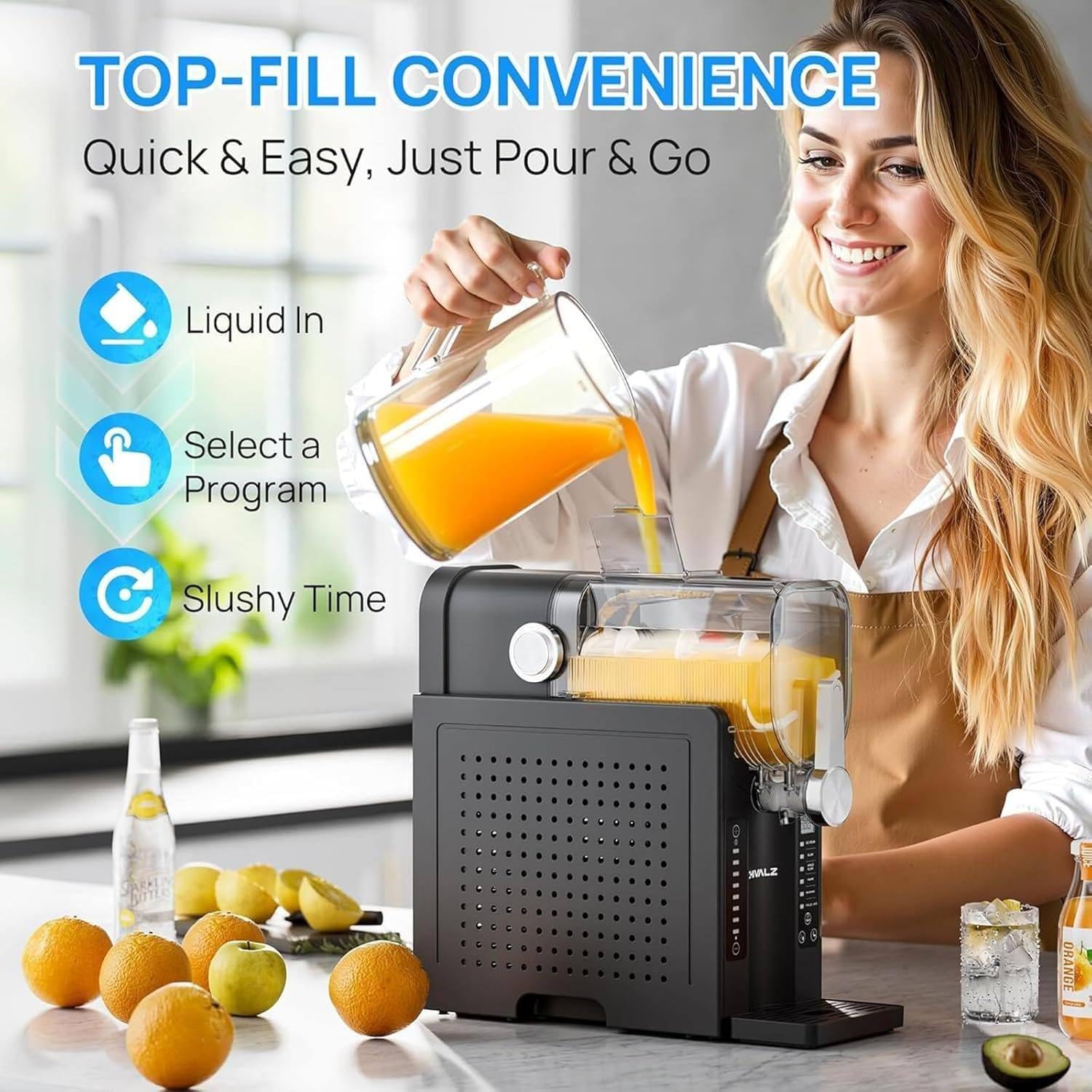 Máquina Hacer Hielo En Arena, Máquina Hacer Granizados Congelados, Máquina Automática Granizados, Limpieza Automática, Diseño Compacto Cuerpo, 220 V, para Margaritas, Frappés, Milkshakes