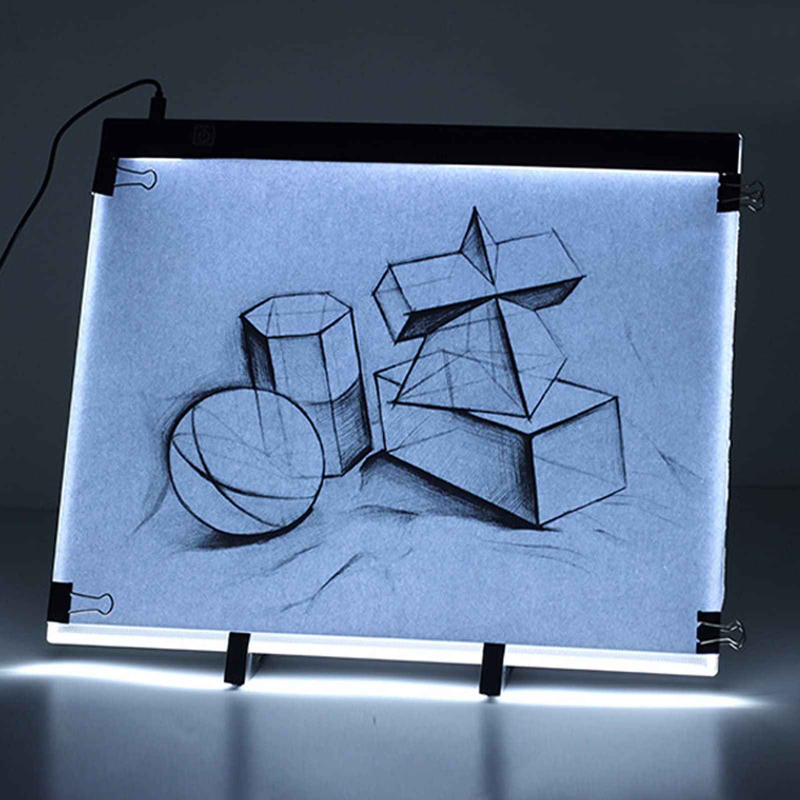 Tappetino Luminoso a LED A3, Tappetino da Disegno Ultrasottile Portatile da 12.000 K con 37 Perline LED, Tavolo Luminoso con Alimentazione USB Dimmerabile per Artisti, Disegno,