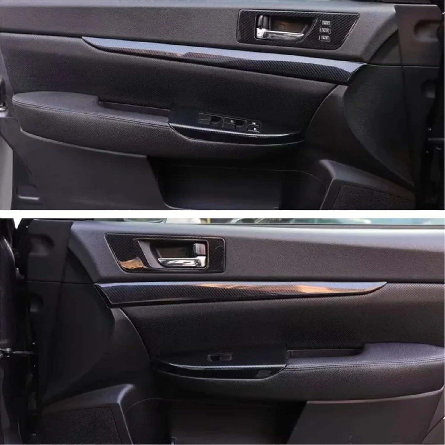 New Car Styling Compatible with Subaru Outback 2010-2014 Right Hand Drive Door Panel Strips Trim Dashboard Decoration ABS Stickers Accessory(Both)