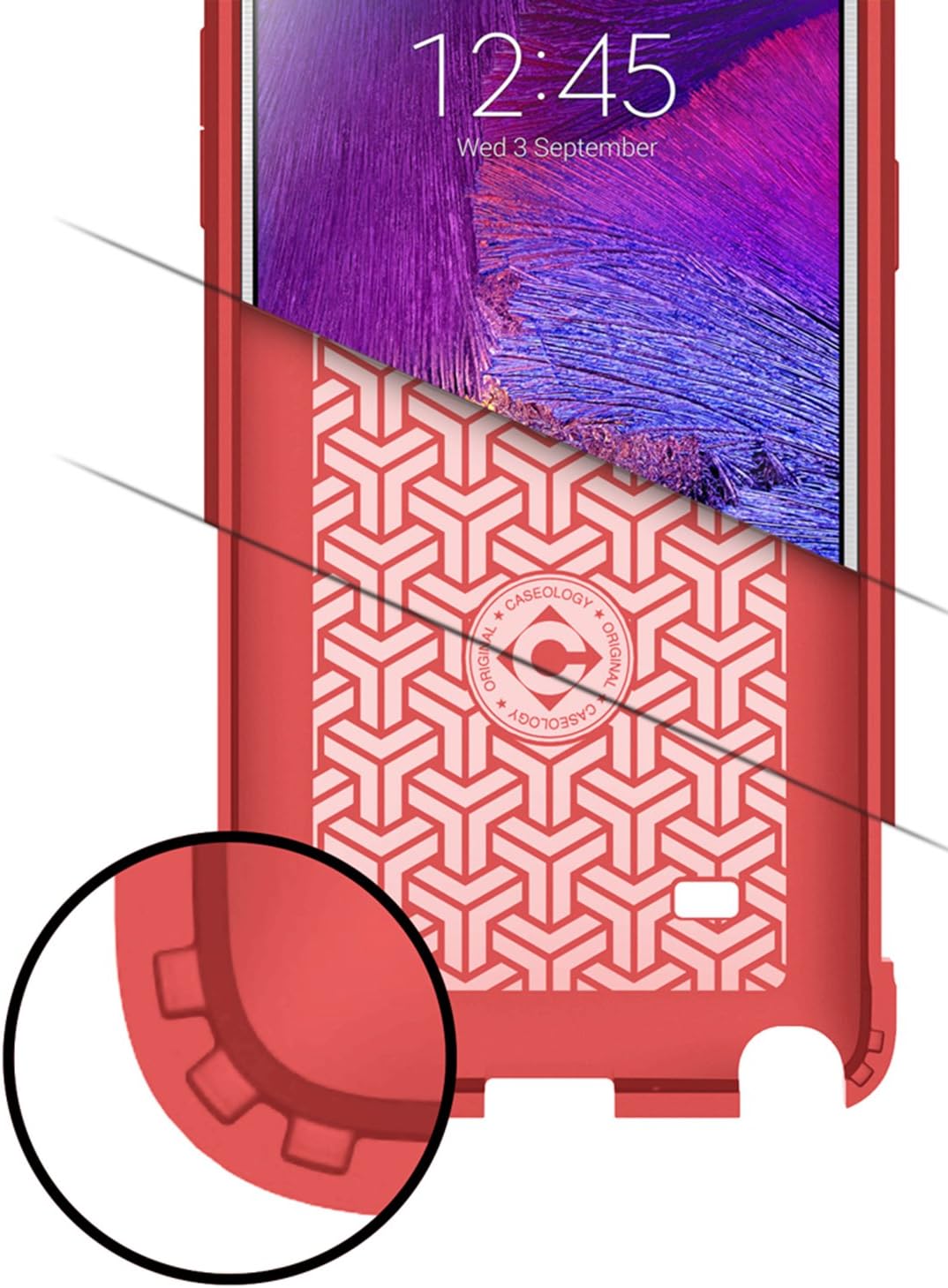 Caseology Sleek Armor for Galaxy Note 4 Case (2014) - Slim Fit Armor - Black/Red